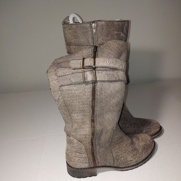 Matisse Roady Tall Distressed Leather Moto Boots size 9W  Brown - Picture 3 of 10